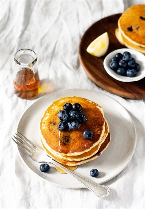 Lemon Cornmeal Blueberry Pancakes A Vegan Breakfast Treat