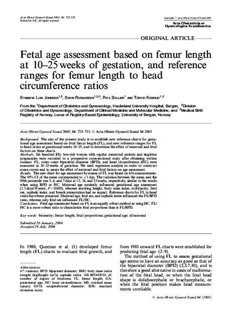 New Charts For Ultrasound Dating Of Pregnancy And Assessment Of Fetal