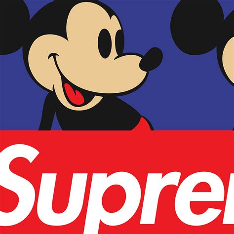 Supreme Mickey Mouse Pop Culture Modern Canvas Wall Art