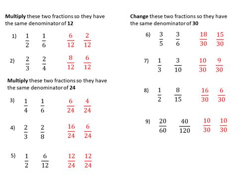 Multiply Fractions So They Have The Same Denominator Variation Theory