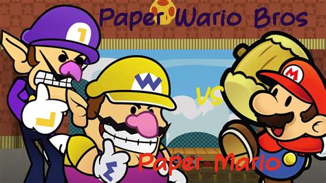 Fanmade Paper Wario And Paper Waluigi Battle Against Paper Mario