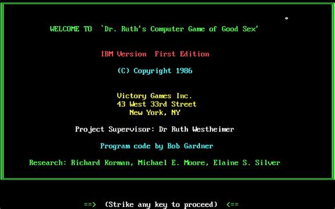 Download Dr Ruth S Computer Game Of Good Sex My Abandonware