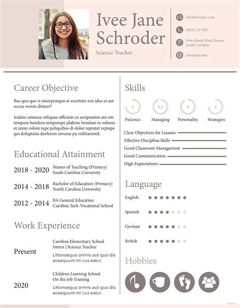 Teacher cvs often include more sections than cvs for other professions. Free Fresher School Teacher Resume Format | Teacher resume ...