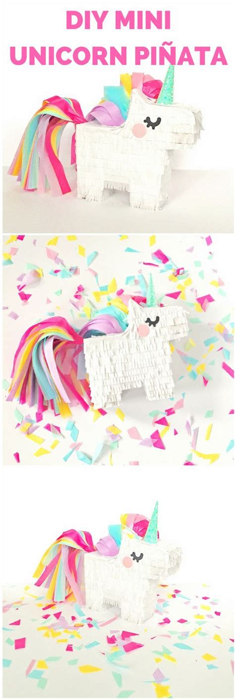 diy mini unicorn pinata   printable template rainbow unicorn party unicorn party