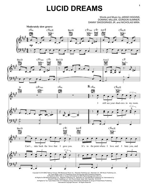 Juice Wrld Lucid Dreams Sheet Music Download Printable Pop Pdf