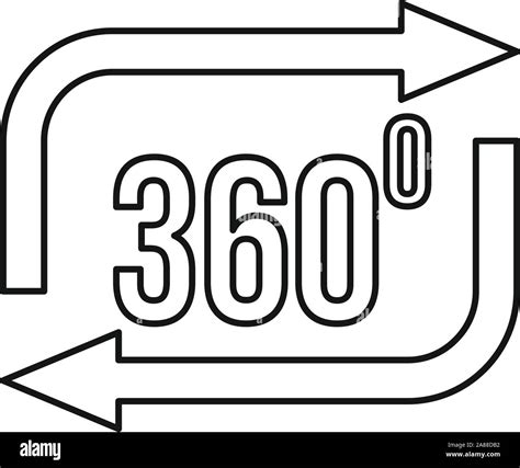 360 Degrees Simulation Icon Outline 360 Degrees Simulation Vector Icon