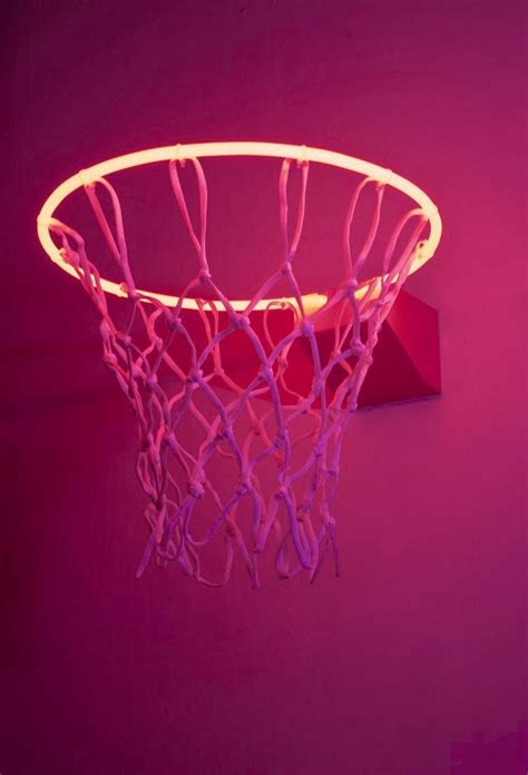 Hot Pink Led Light Basketball Goal Aesthetic Neon Wall Art