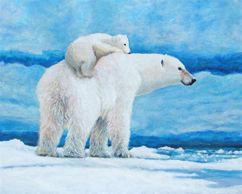 Hand Painted Art Canvas Painting Polar Bear Painting Wall Art For Kids