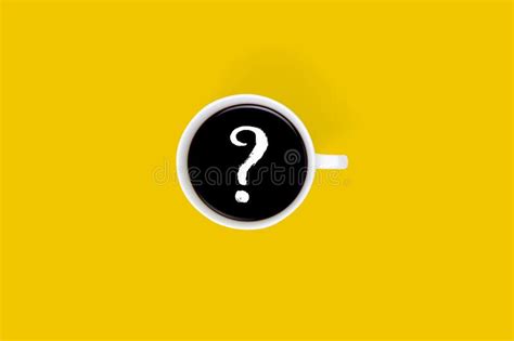 Cup Of Coffee With Question Mark On Foam Coffee Break Faq Stock Photo