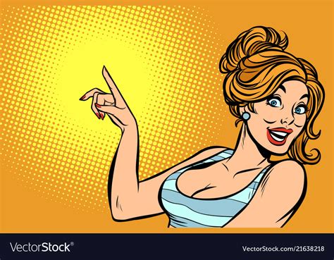 Woman Pointing Finger Royalty Free Vector Image