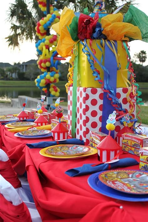 Enjoy the candid and adorable carnival themed photos at your party! Circus or colorful Party Table | ~Celebrate~Kids~Family ...