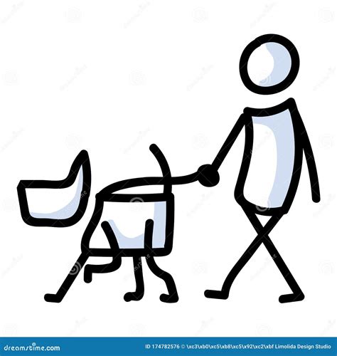 Cute Stick Figure Owner Walking Dog Vector Clipart Bujo Bullet Simple