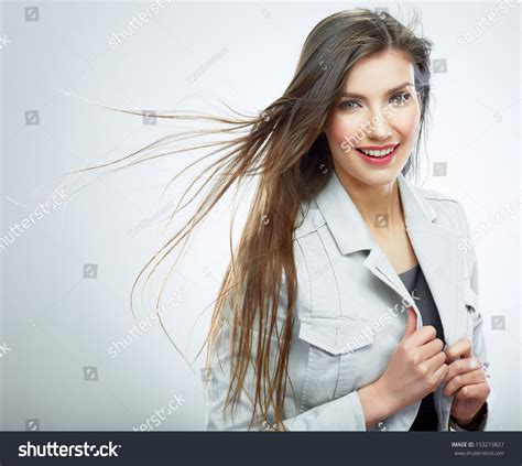 Business Woman Hair Motion Isolated Girl Stock Photo 153213827