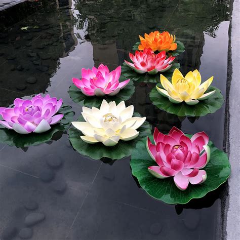 10 18 28cm Artificial Water Lily Diy Simulation Floating Lotus Flower