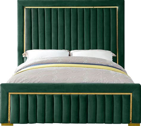 Meridian Dolce Green King Size Bed Dolce Velvet Upholstered Bed