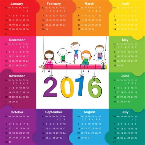 Calendar 2016 Stock Vector Image By ©justaa 71499571