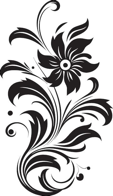 Premium Vector Black And White Floral Vector Intricate Black Floral