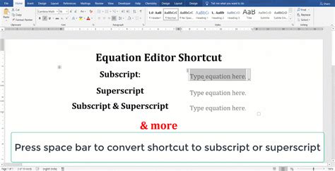 Ms Word Shortcut For Subscript And Superscript Pickupbrain