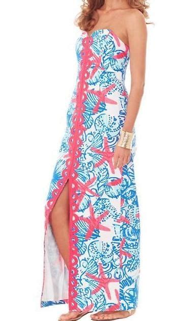 Lilly Pulitzer Angela Strapless Sweetheart Maxi Dress In She She Shells