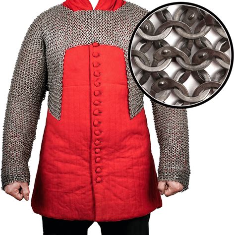 Flat Ring Chainmail Half Haubergeon With Long Sleeves Wedge Riveted