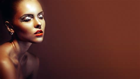 Wallpaper Face Women Model Closed Eyes Red Fashion Skin Head