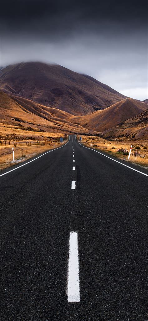 Lindis Pass Wallpaper 4k New Zealand Landscape Empty Road Landscape