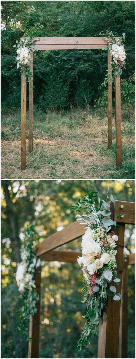 Wooden Wedding Ceremony Arbor Romantic Outdoor Ceremony White And