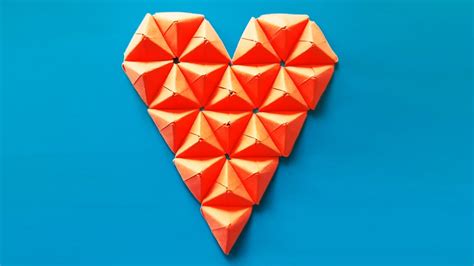 Большое сердце из модулей оригами How To Make 3d Origami Heart Youtube