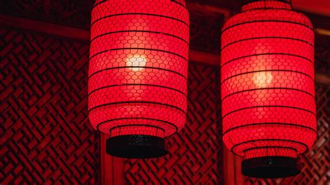 Download Wallpaper 1366x768 Chinese Lanterns Lanterns Light Red