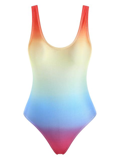 Ombre Rainbow One Piece Swimsuit Off Rosegal