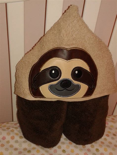 A great way to buy bath towels for kids is to buy a bath towel set. Sloth hooded bath towel, personalized, children's ...