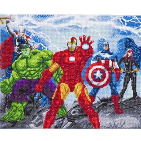 Craft Buddy Marvel Avengers Crystal Art Canvas Kit Craft And Hobbies