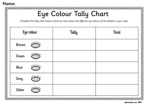 Making A Tally Chart On Eye Colour Teaching Resources Eye Color Chart