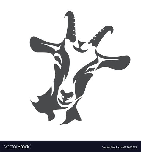 The Head Of An Antelope Is Drawn In Black On A White Background