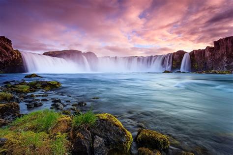 Waterfall Of The Goði Hd Wallpaper Background Image