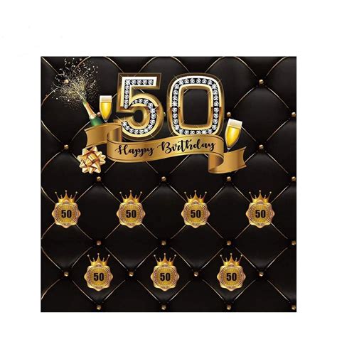 Allenjoy 50th Custom Step And Repeat Black Tufted Backdrop Allenjoy