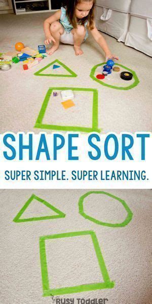 Super Simple Shape Sorting Activity Einfache Indoor Aktivität Einfache