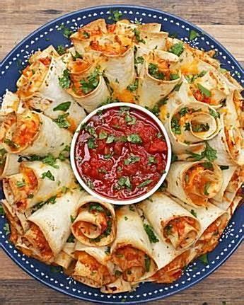 The points of the cones should be in the center, touching the jar. Blooming Quesadilla Ring #gameday #appetizer #movienight # ...