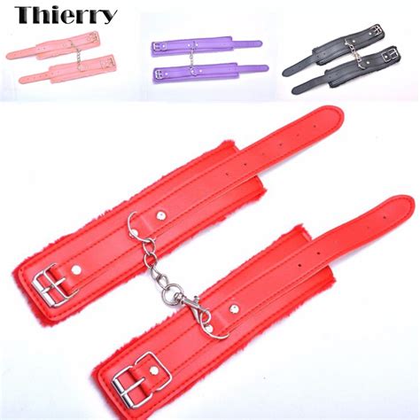 Thierry Pu Leather Handcuffs Wrist Restraints For Adult Flirting Game