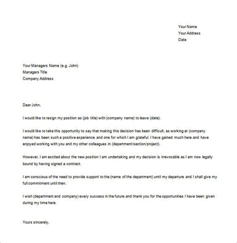 Regine Letter For Office Sample Resignation Letter