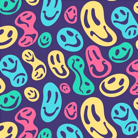 Free Vector Colorful Smile Emoticons Pattern
