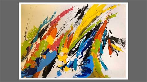 An Abstract Painting With Multicolored Brush Strokes