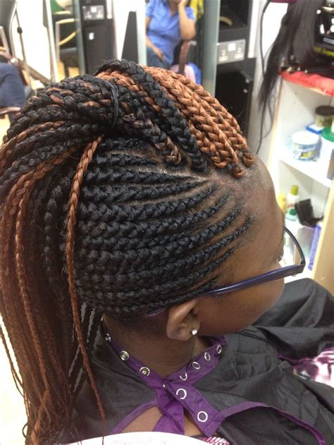 Ghana braids in simple natural hair is a good option and tying the hair in a pony looks very sweet. 38 best cornrows with weave images on Pinterest