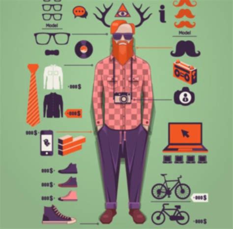 Hipster Hipsters Design Graphique Estilo Hipster Infographic Poster