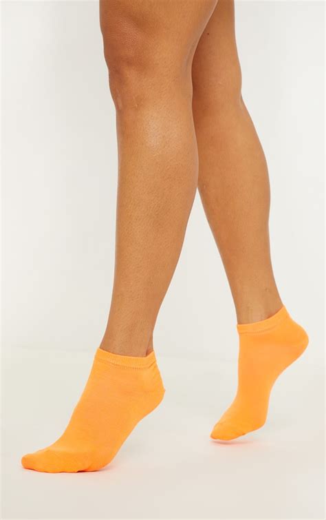 Neon Orange Trainer Socks Accessories Prettylittlething Usa