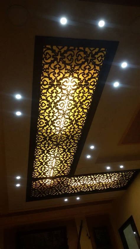 For vaulted ceiling lighting it is recommended to install sloped ceiling specially designed recessed light fixture parts. Classy CNC False Ceiling Corner Designs Ideas! - Genmice