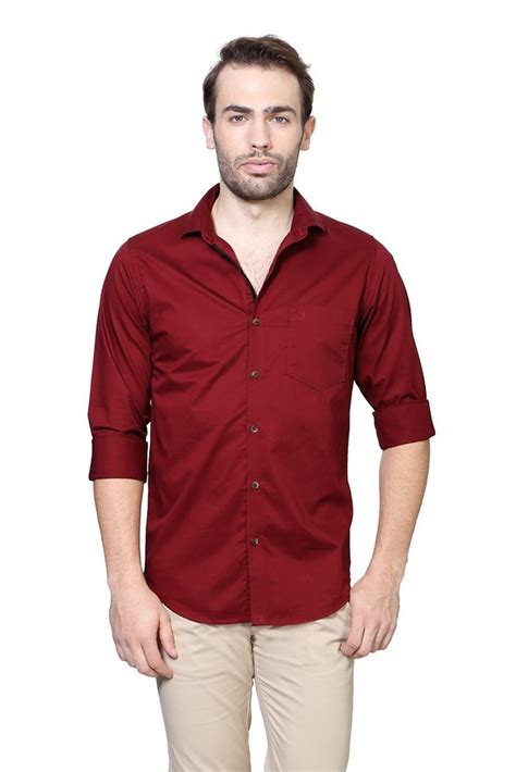 Moody Spark Twin Cotton Mens Plain Red Shirt Size M Xxl Casual Wear