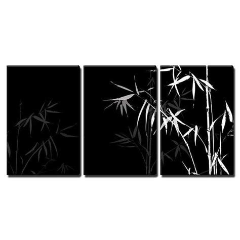 Wall26 3 Piece Canvas Wall Art Vector White Bamboo Branches Imprint