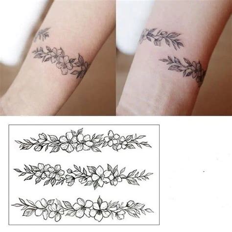 Temporary Flower Tattoo Wrist Tattoo Ankle Tattoo Wild Etsy Flower