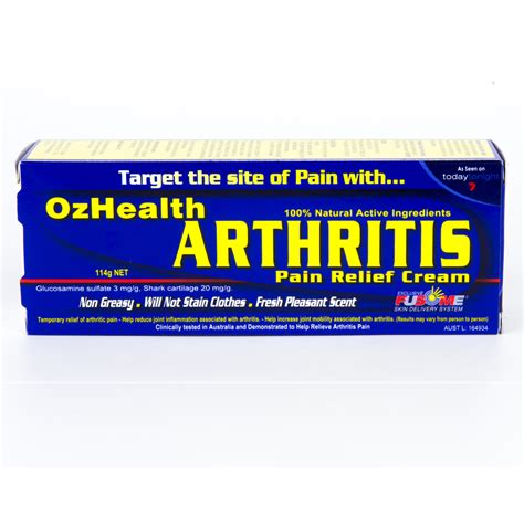 Ozhealth Arthritis Pain Relief Cream 114g Wellness United
